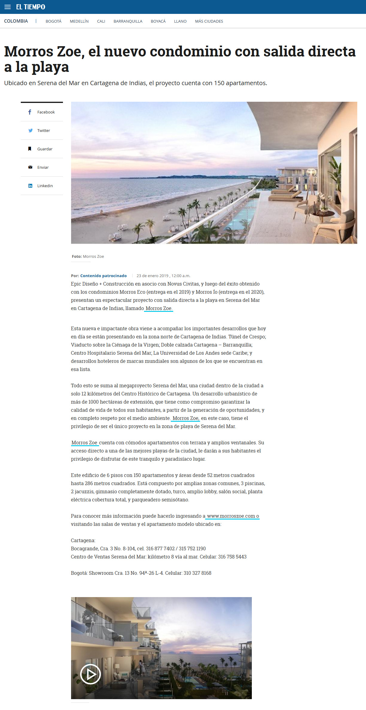 Morros Zoe, el nuevo condominio con salida directa a la playa